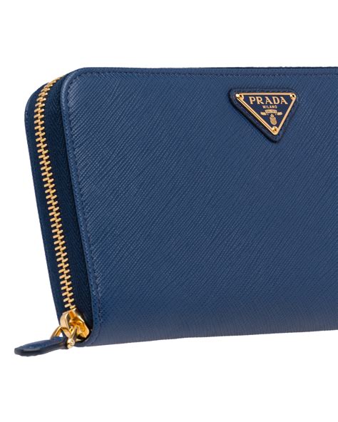 prada wallet saffiano leather small dark blue|Prada large saffiano leather wallet.